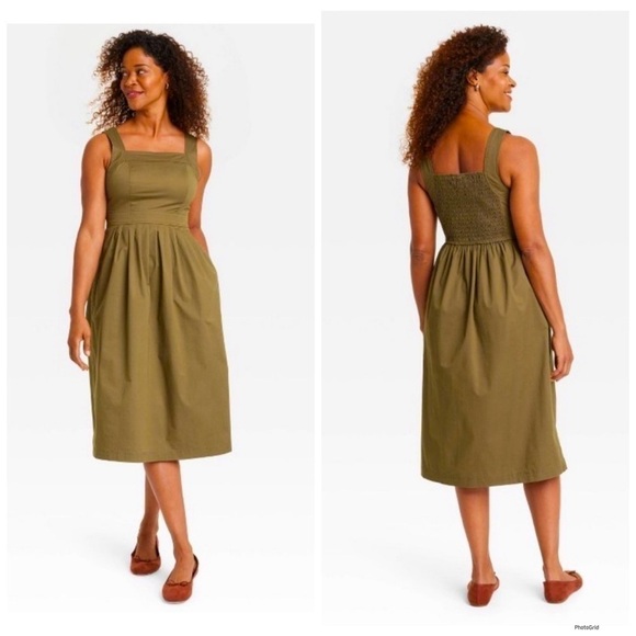Knox Rose Dresses & Skirts - Knox Rose Olive Green A Line Dress
